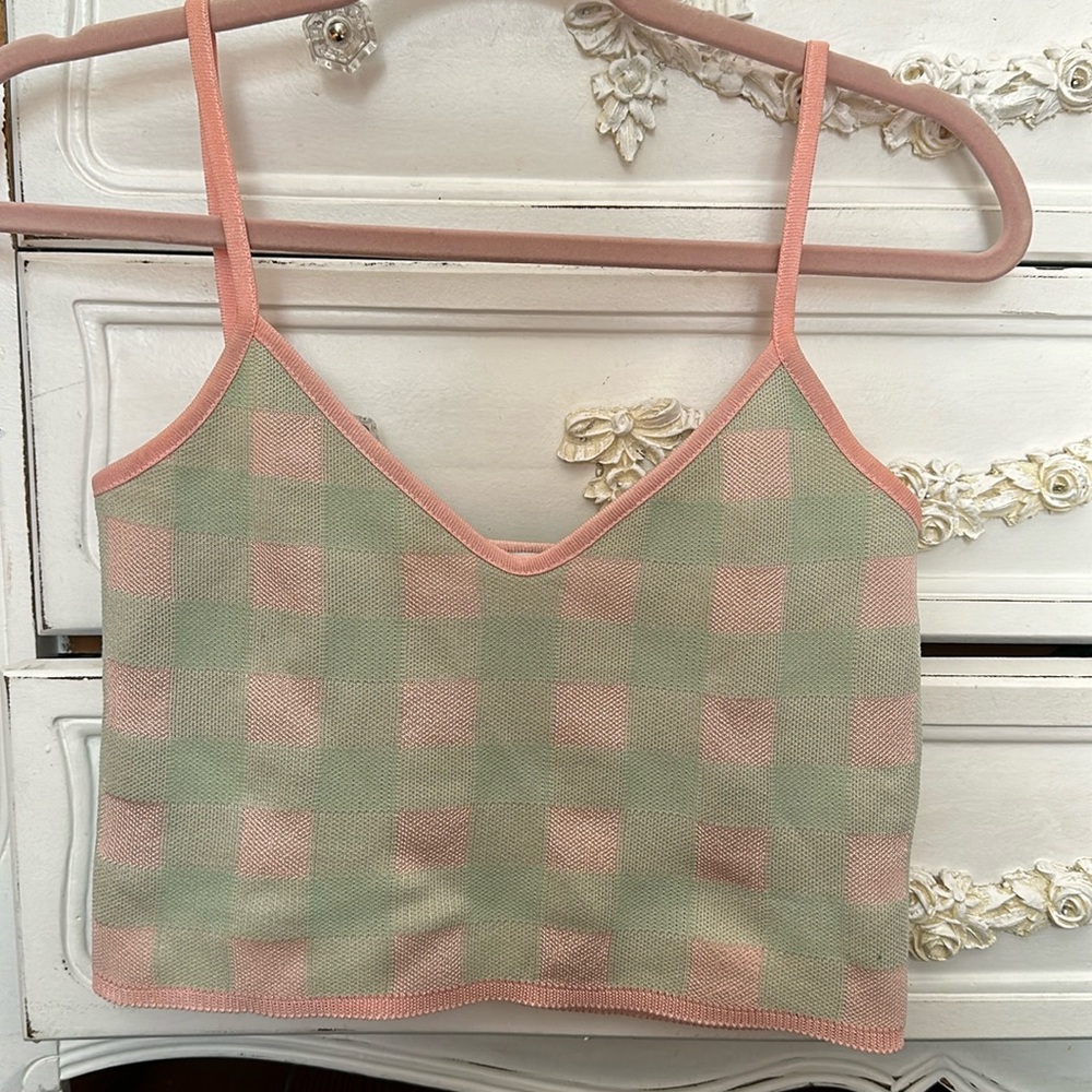 Pastel Checkerboard Zara Crop Top